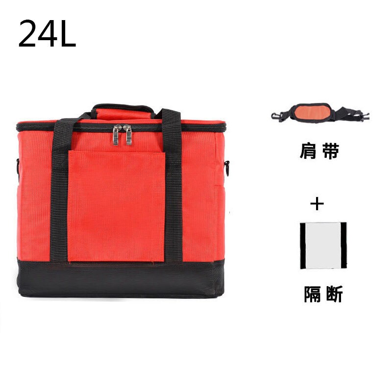 24l Koeltas Isolatie Pakket Thermo Koelkast Auto Ice Pack Picknick Grote Geïsoleerde Thermische Ice Box Lunch Koeltas: Rood