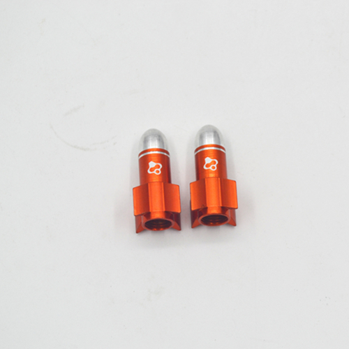 2Pcs/ Set Fouriers Bicycle valve cap VL-PE006 Bike Both USA & Presta valve cap Alloy 6061-T6 Bike valve cap Accessories: orange