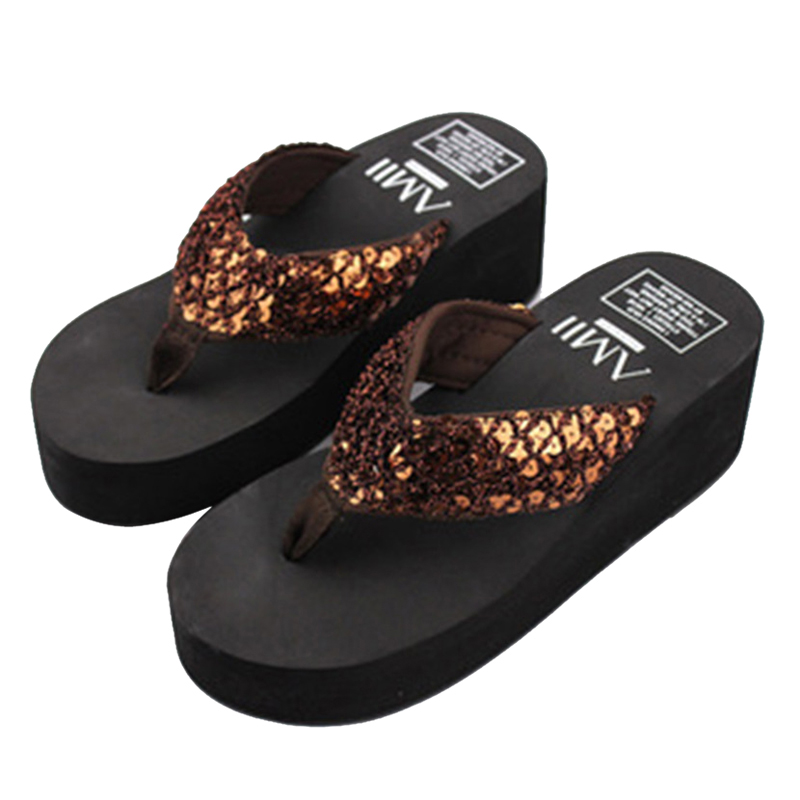 Women Flops Solid Slides Women Sandals Women Thickness Sequin Shoes Zapatillas Shoes Slippers Beach Shoes