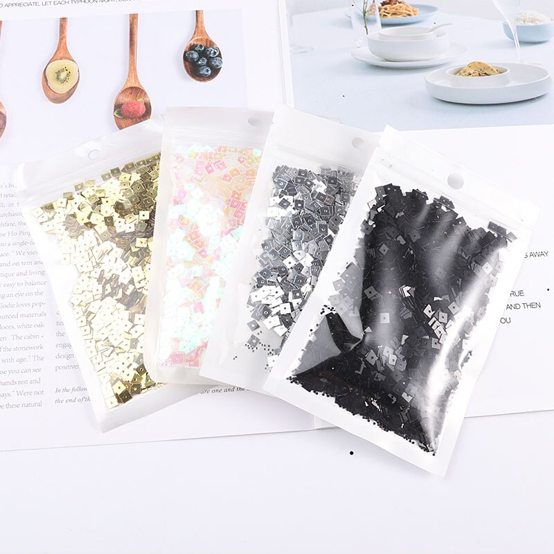Multi Size 4Mm/5Mm/7Mm Vierkante Pailletten Pailetten/Platte Pvc Sequin Naaien Ambacht, kids Diy Plakboek, Vrouwen Kleding Accessoires
