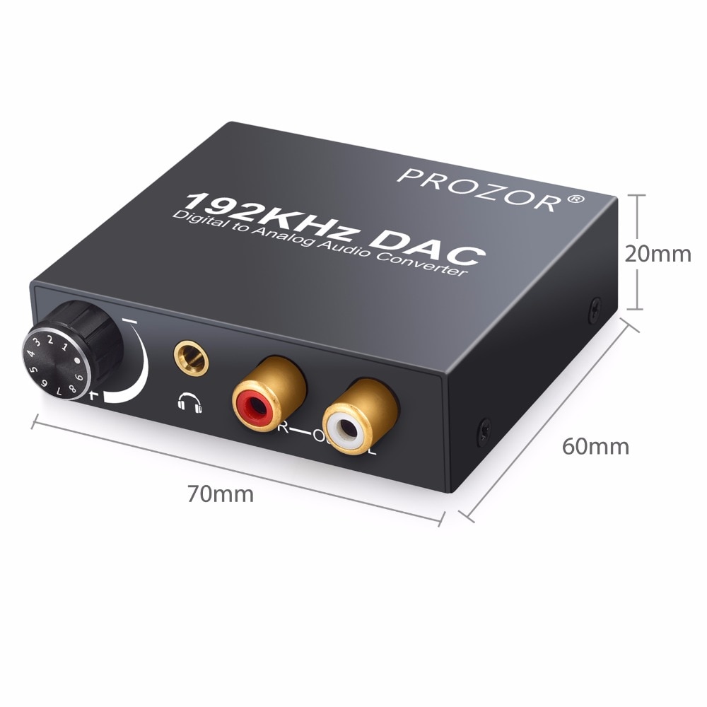192kHz DAC Converter Digital Optical Koaxial Toslink zu Analog L/R RCA 3,5mm Jack Audio Konverter Adapter mit Volumen Control