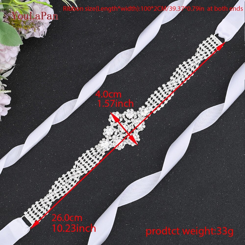 YouLaPan S98 Bling Bridal Belt Rhinestone Wedding Belt Dress Belt Luxury Dress Accessories Wedding Dress Accessories