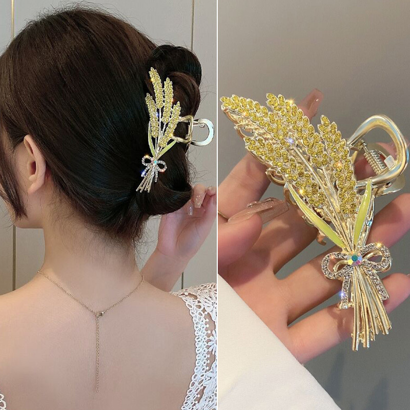 Pinzas para el pelo con borla de cristal y diamantes de imitación para mujer y niña, horquillas geométricas de Metal para el pelo, accesorios para el cabello: Chapado en platino