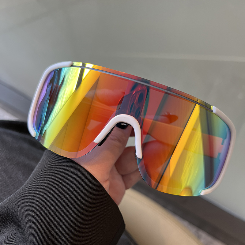 Nuevas gafas de sol de ciclismo estilo Y2K, gafas a prueba de viento para hombres y mujeres, lentes reflectantes Retro, gafas deportivas para montar en carretera: Naranja