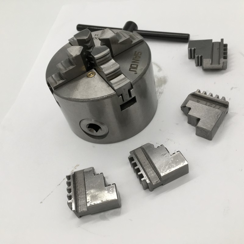 Mxzzand Mandrin De à 4 Mâchoires Petit Mandrin à 4 Mâchoires, Serrage Stable, Filetage 1' X 8