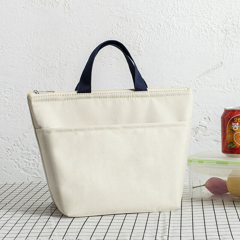 neueste Heiße Feste Mittagessen Tasche Isolierte Frauen Männer Tote Thermische Kasten Kühler Reise Picknick Tragen Tasche Mittagessen Taschen: Beige