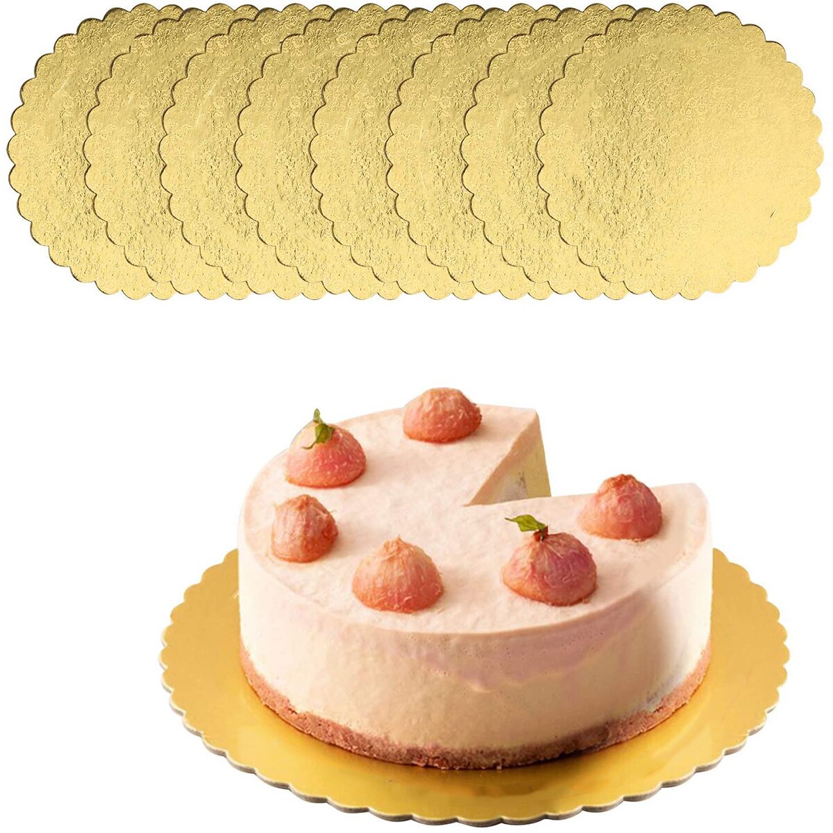 10 Pcs Gold Cakeboard Ronde, Wegwerp Cake Cirkel Base Boards Cake Plaat Ronde Gecoat Cirkel Cakeboard Base