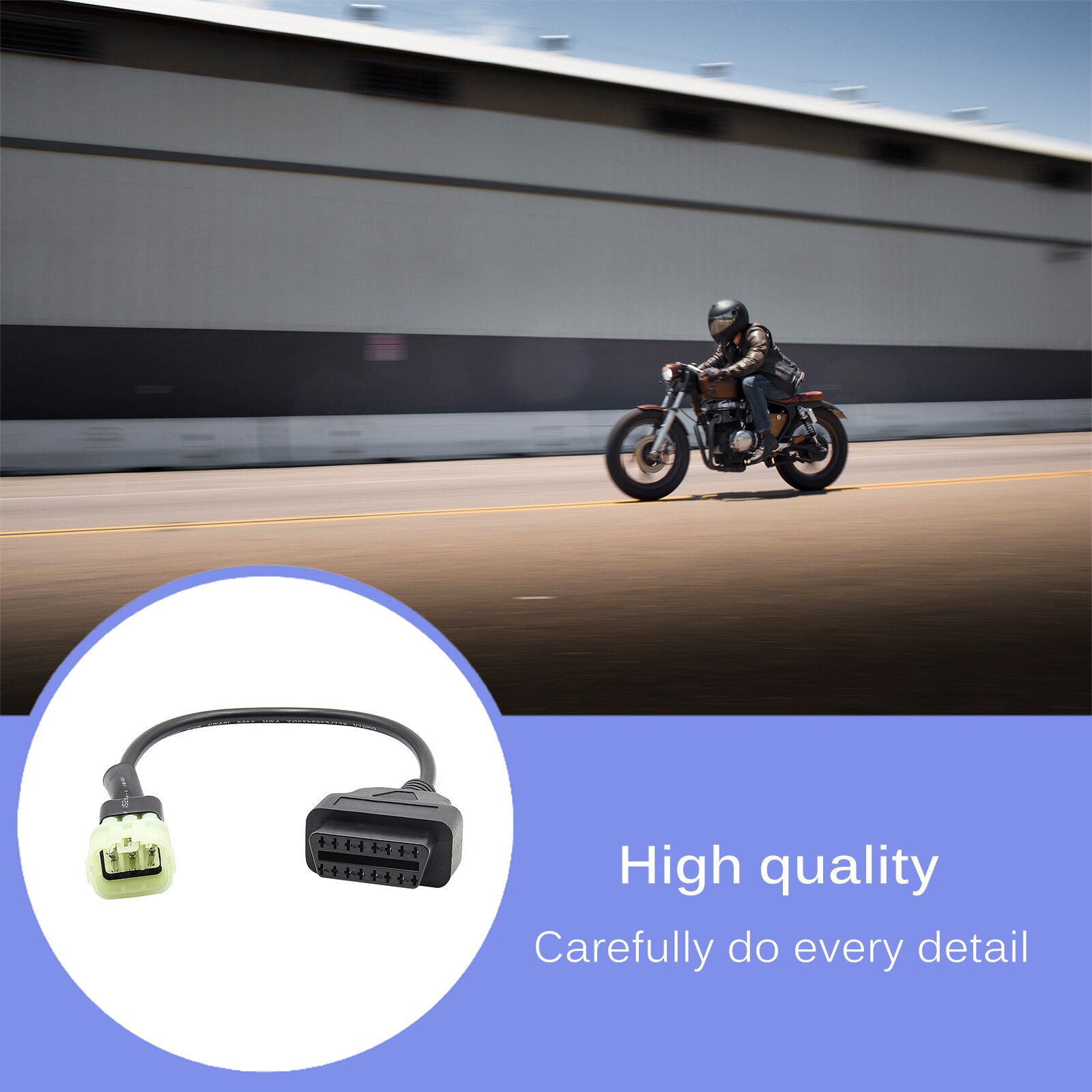 16Pin-6Pin Motorcycle OBD Cable Plug Cable Protective OBD2 Adapter Converter Cable Diagnostic Cable Adapter for KTM