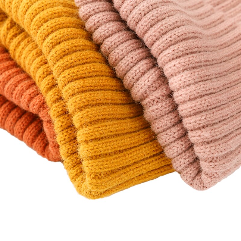 Kvinder vinter varm hue uld strik hue hatte kvinde hue behagelig bomulds kasket slouchy beanie hække kasket flere farver