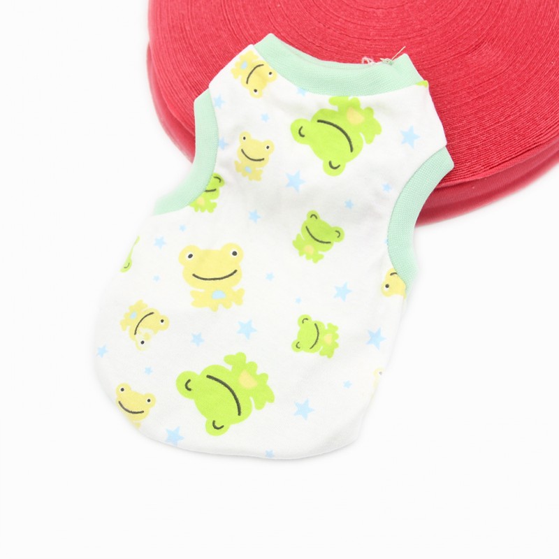 Cute Dog Vest Summer Chihuahua Dog Clothes Bichon Dog Costume Thin Ventilate Sweatshirt Pet Clothing Cotton Print Cat T-Shirt: XS / Red