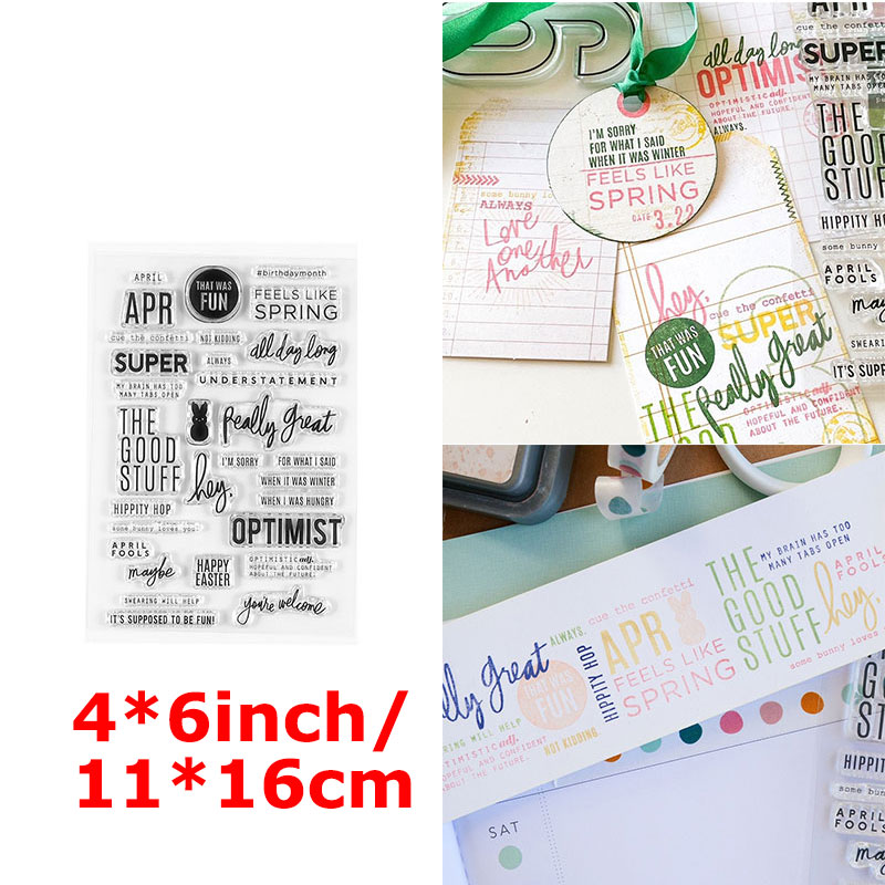 A-Z Capital Alphabets Number 0-9 Week Month Words Clear Stamps Thanks Loved Spring Happy Life English Letter DIY Craft 2022: 14