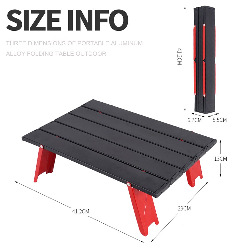 Outdoor Mini Folding Table Camping Tent Table Camping Portable Coffee Table Home Bed Computer Table Aluminum Table