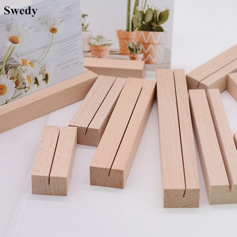 Wood Table Number Holders Stand Acrylic Sheets Display Stands Place Card Holder Base For Wedding Retail Signage, Party Events