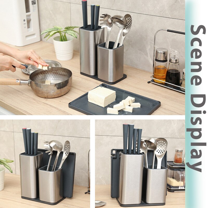 Knife Holder 304 Stainless Steel For Multi Kitchen Knife Set Scissors Cooking Utensils Organizer Knives Stand Block Tool MSDL1