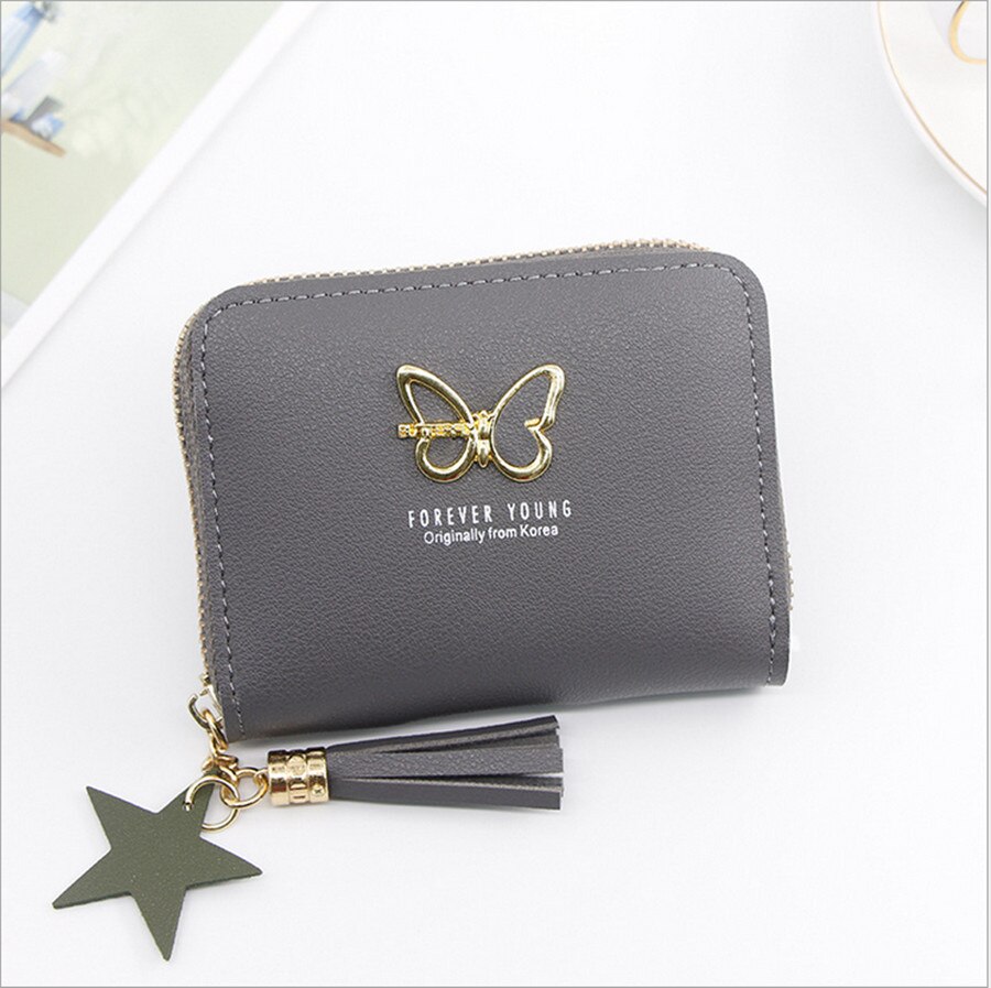 Dames Portemonnee Leuke Student Kwastje Hanger Kleine Mode Pu Portemonnee Portemonnee Dame Kaart Tas: Chocolade