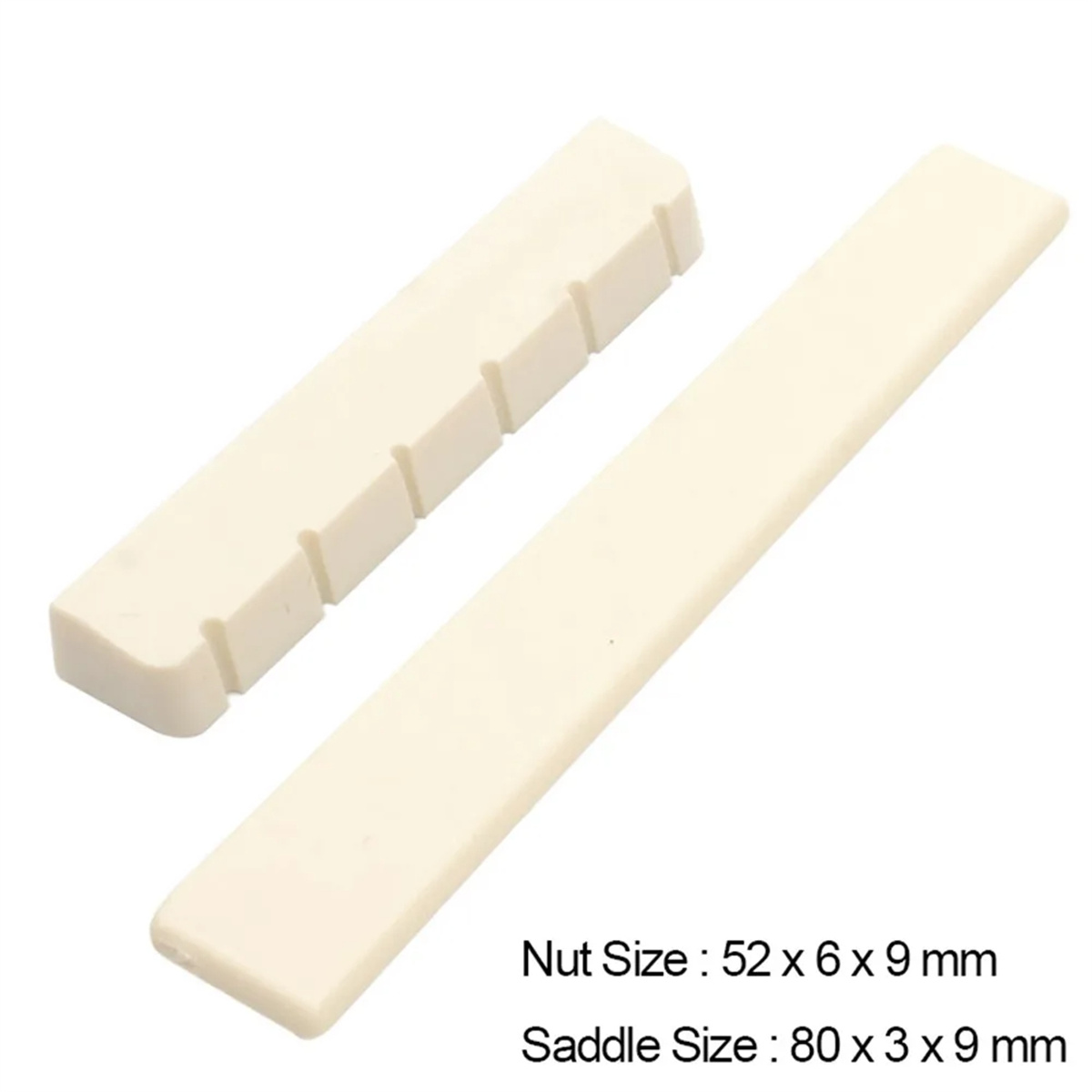 Miwayer 6 String Classical Guitar Saddle + Nut White Bone Bridge Guitar Accessories Pillow Folk Bottom Pillow 1pair