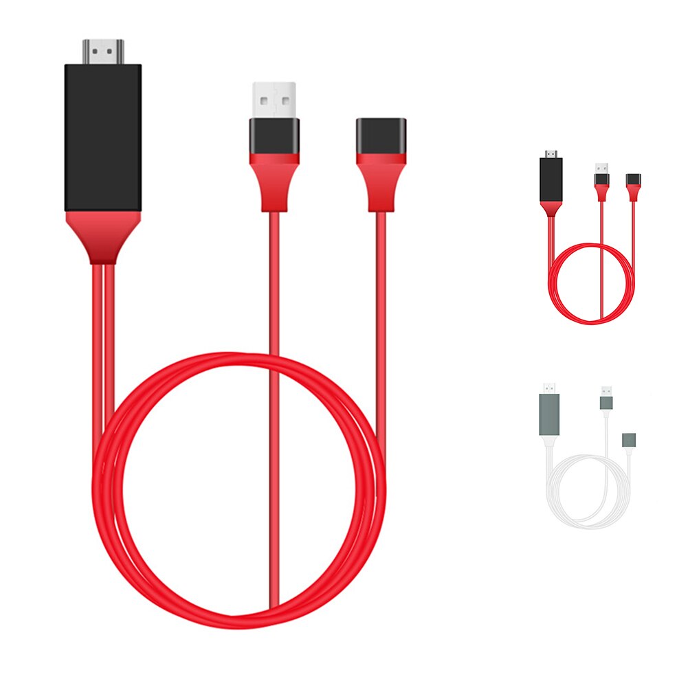 Telefon til tv plug and play 1080p smart tilbehør nettbrett hd line av adapter sync screen hdmi kabel ledning for iphone 6 7 8 x