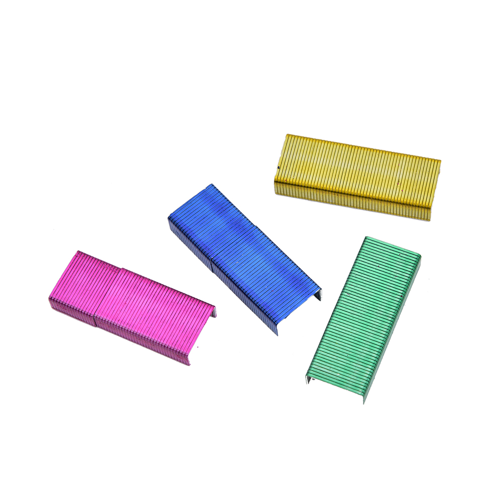 Colorful Stainless Steel Staples Office Binding Supplies low price 12mm