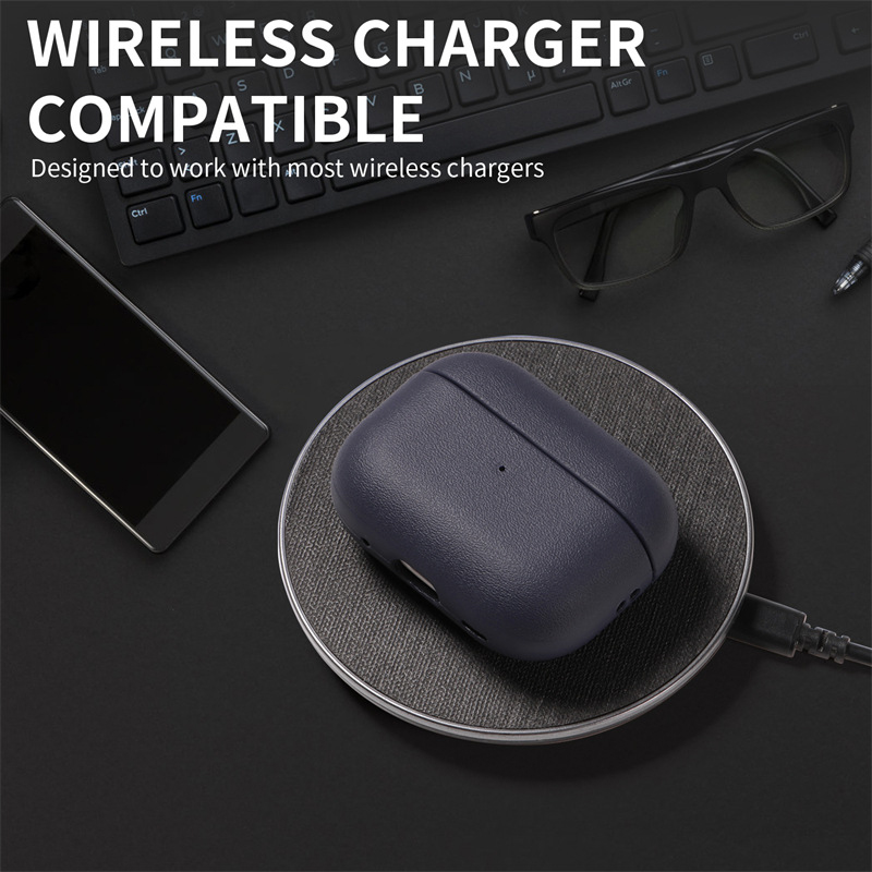 Leather Textured TPU Headphone Cover For Apple Airpods Pro 2 Case Wireless Earphone Case For Airpods Pro 3 2 1 Coque Bumper