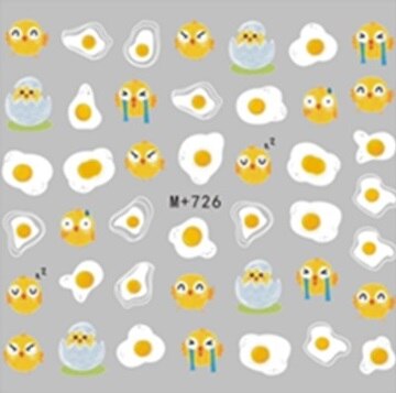 1 unidad de pegatinas para uñas, flores, flamenco, huevos, pollo, dibujos animados, deslizador, adhesivos para uñas, lavanda, arte de uñas, pegatinas de transferencia de agua,: 726