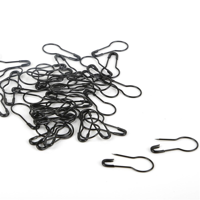 100 stk / parti græskar pin strikning hæklet låsesting markør hangtag sikkerhedsnåle diy syværktøj nåle klip håndværk tilbehør: Sort