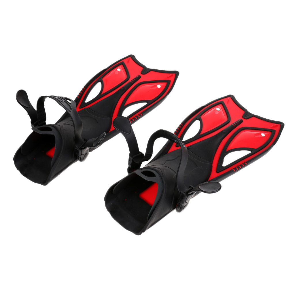 Scuba snorkel udstyr svømmefinner svømmefødder justerbart undervands sports dykkerudstyr  us 3-13: M rød