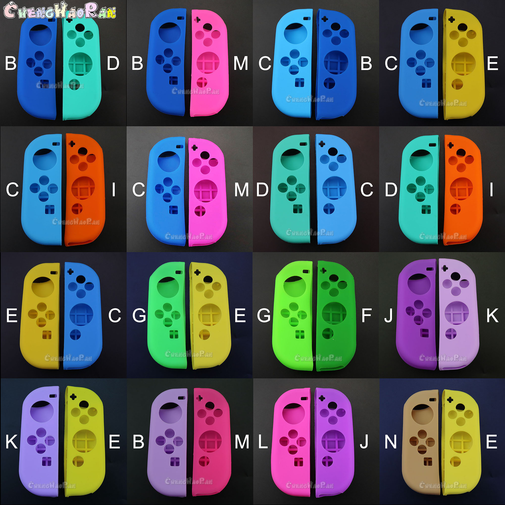 1pair Silicone Rubber Skin Case Cover For Nintendo Switch Joy-Con left right Controller NX NS Joycon Anti-slip Soft Case