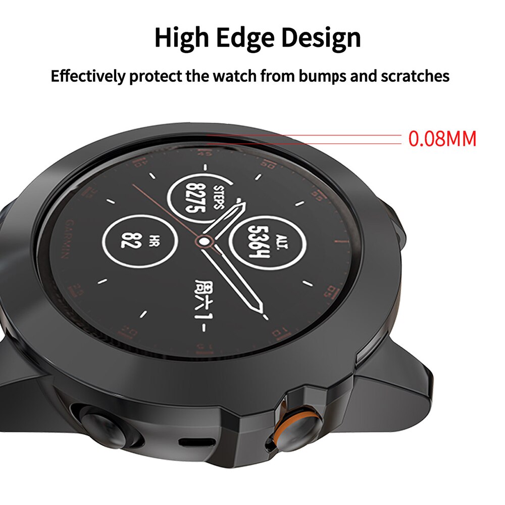 Étui de protection en TPU souple de couleur plaquée pour montre Garmin Fenix 5X, couvercle de montre léger pour Fenix 5 X, accessoires à coque fine