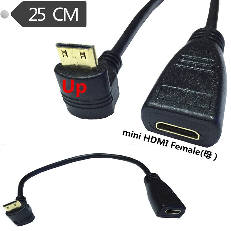 HDMI 1.4 Mini HDMI Female to Mini HDMI Male UP Down Left Right Angled Extension AV Cable 1080p 0.25m: Up