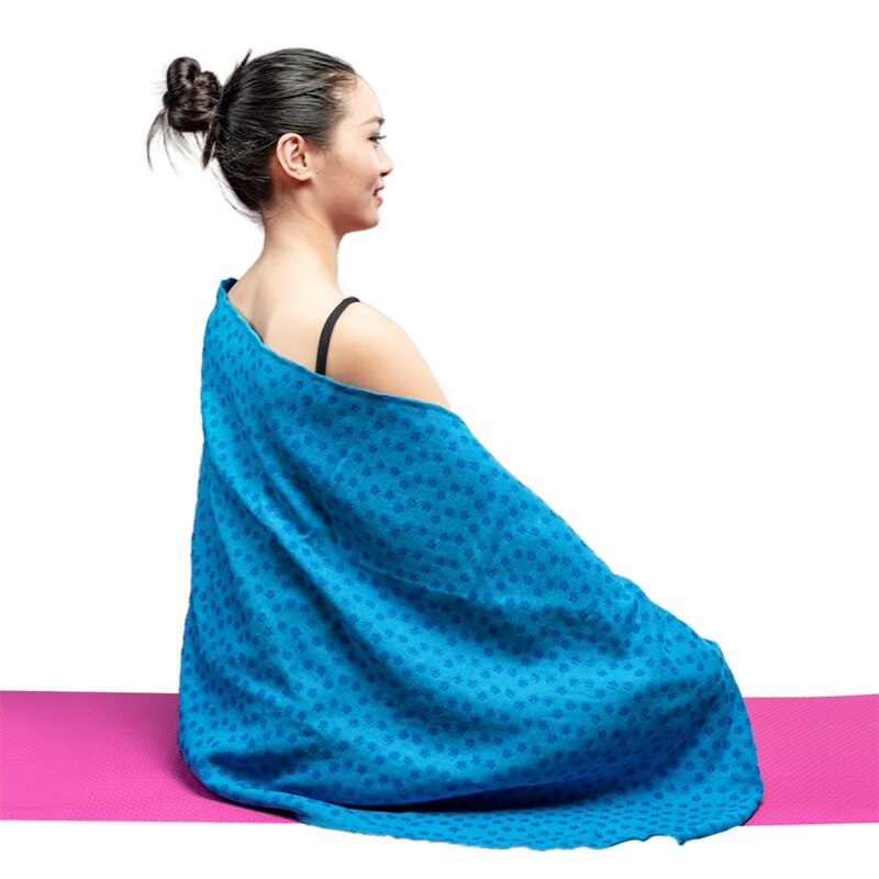 Silicone Yoga Towel Mat Plum Blossom Grip Dot Yoga Towel Non-slip Fitness Cover Blanket