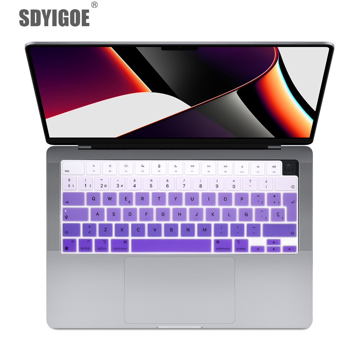Coque de clavier espagnol/chilien en Silicone, pour MacBook Pro14 , version A2442 M1, puce Pro16 M1 Max A2485