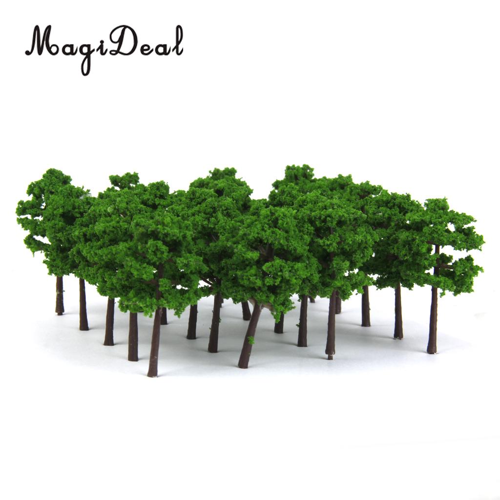 40 Pcs/Pack 1/250 Skala Kunststoff Modell Bäume Zug Track Eisenbahn Straße Hof Straße Landschaft Layout Dark Grün 5cm