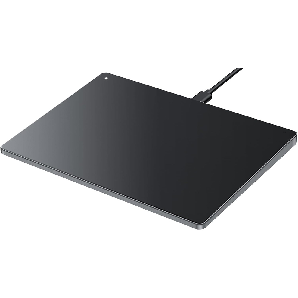 Bärbar usb-mus med trådbunden styrplatta i aluminium med multitouch-navigering för windows 7/10 bärbar dator stationär dator: Svart