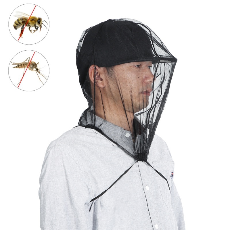 Gorro de pesca con mosquitera para insectos, gorro de protección para el verano, gorra de pesca de malla, sombrilla para exteriores, cubierta de cabeza de cuello único