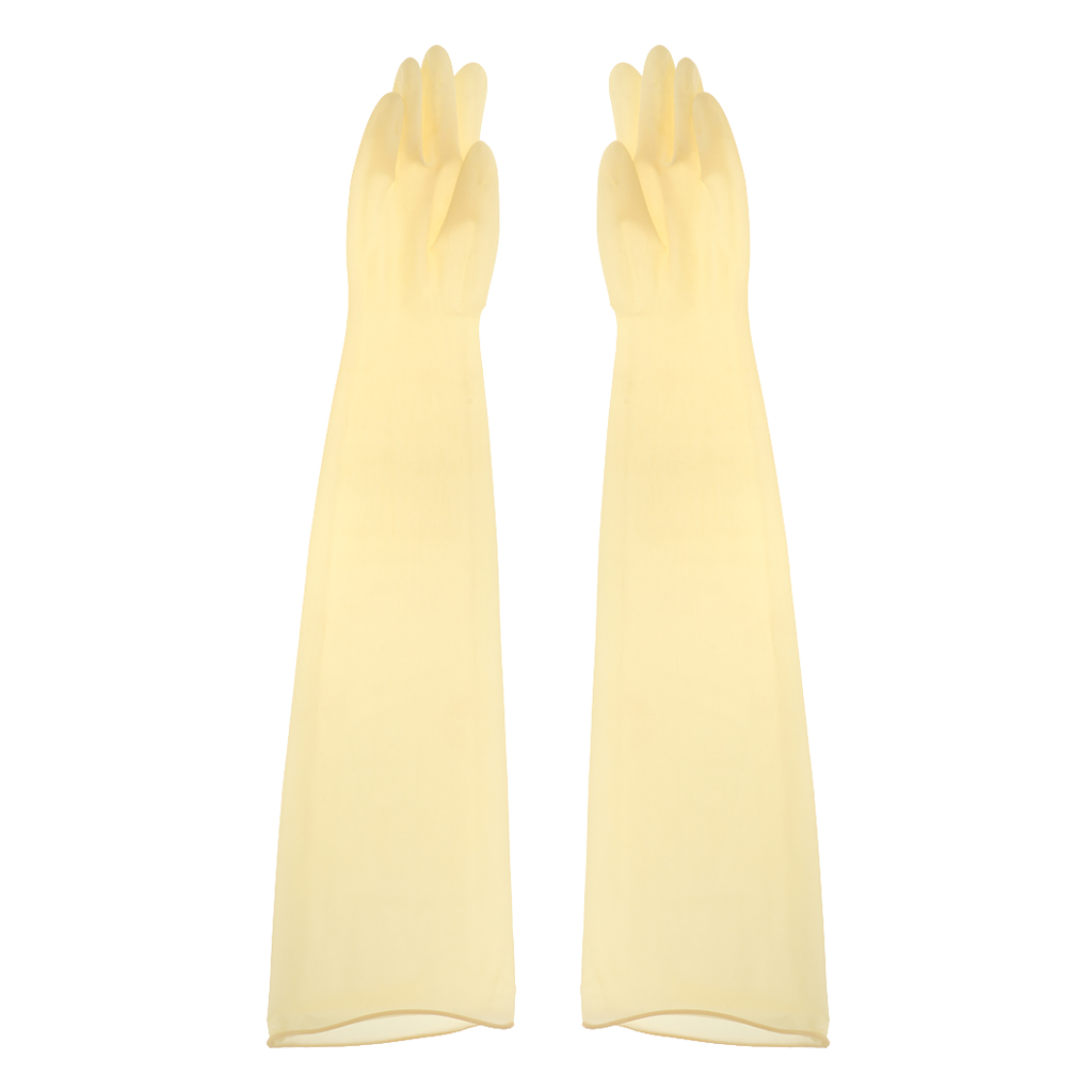 75Cm Lange Dikker Latex Werkhandschoenen Veiligheid Toebehoren Anti-Corrosie Geel