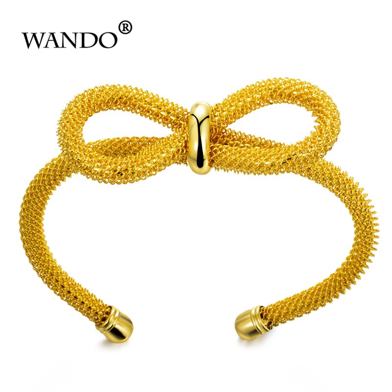 WANDO 2 pcs Dubai África Etíope Jóias Pulseira Arco Aberto Ajustável Jóias Na Moda da Cor do Ouro Cuff Pulseiras presente gril wb117