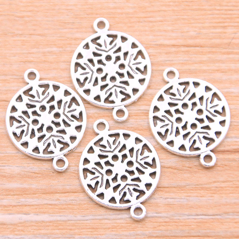Pulchritude 30 Pcs Mix 8 Stijlen Foto Kleur Zinklegering Retro Hangers Poreuze Connectors Linker Voor Diy Charm Sieraden Accessoire: 1E03