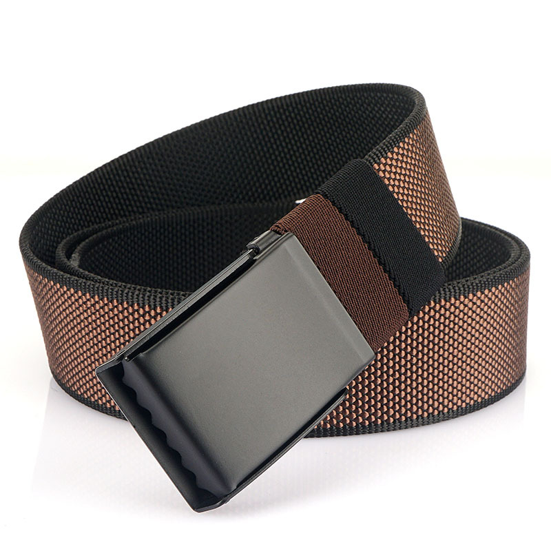 metalen gesp dubbele gezicht nylon riem heren en dames casual eenvoudige riem student veelzijdige canvas riem: Black / 95 CM
