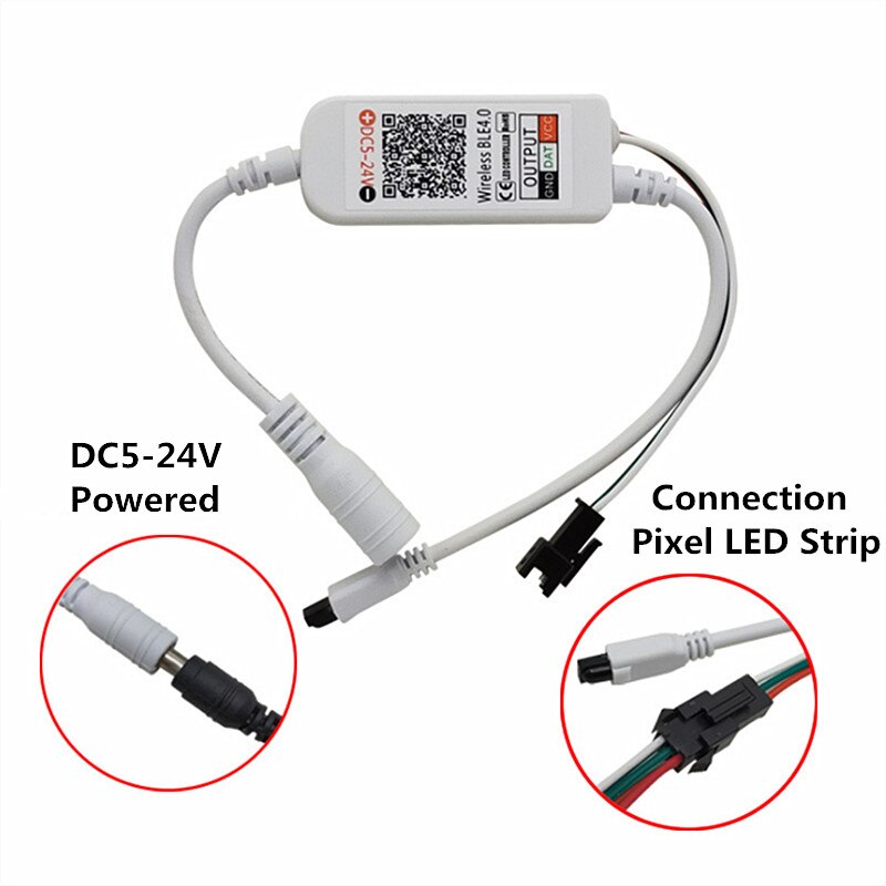 WS2812B Led Strip Controller DC5-24V 21key IR Remote Control Smart Bluetooth APP Controller For WS2811 SK6812 LED Strip Lights