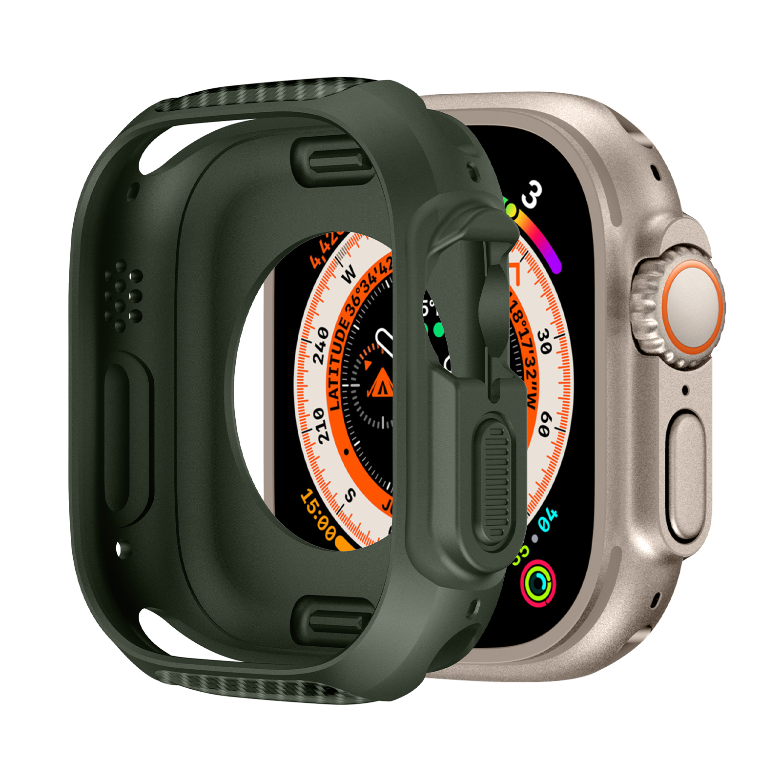 Deksel til eple se ultra 49mm smartklokke beskyttende tpu silikonbeskytter støtfanger tilbehør iwatch serie ultra 49 mm deksel: Svart