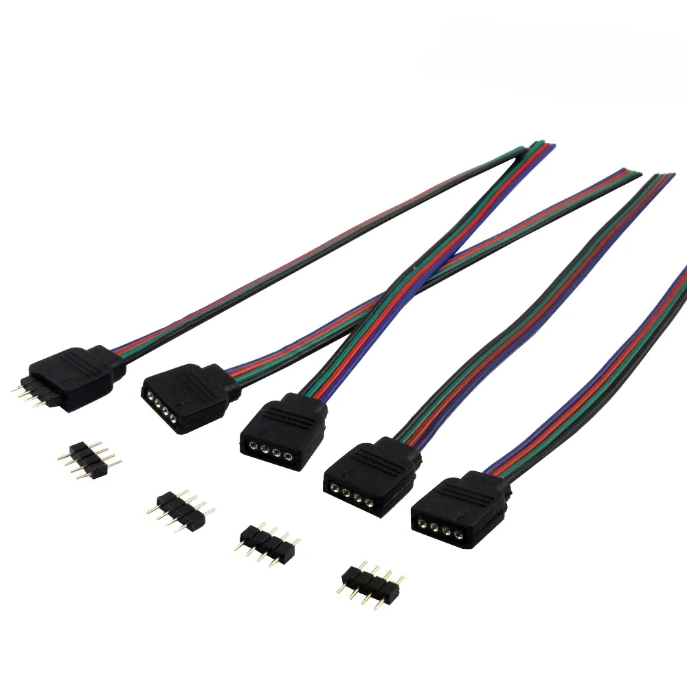 5 stks 15 CM 4Pin Connector Kabel Man Vrouw Geen Behoefte Solderen Quick Draad voor 4PIN 10 MM RGB COB SMD LED Strip Licht naar Controller