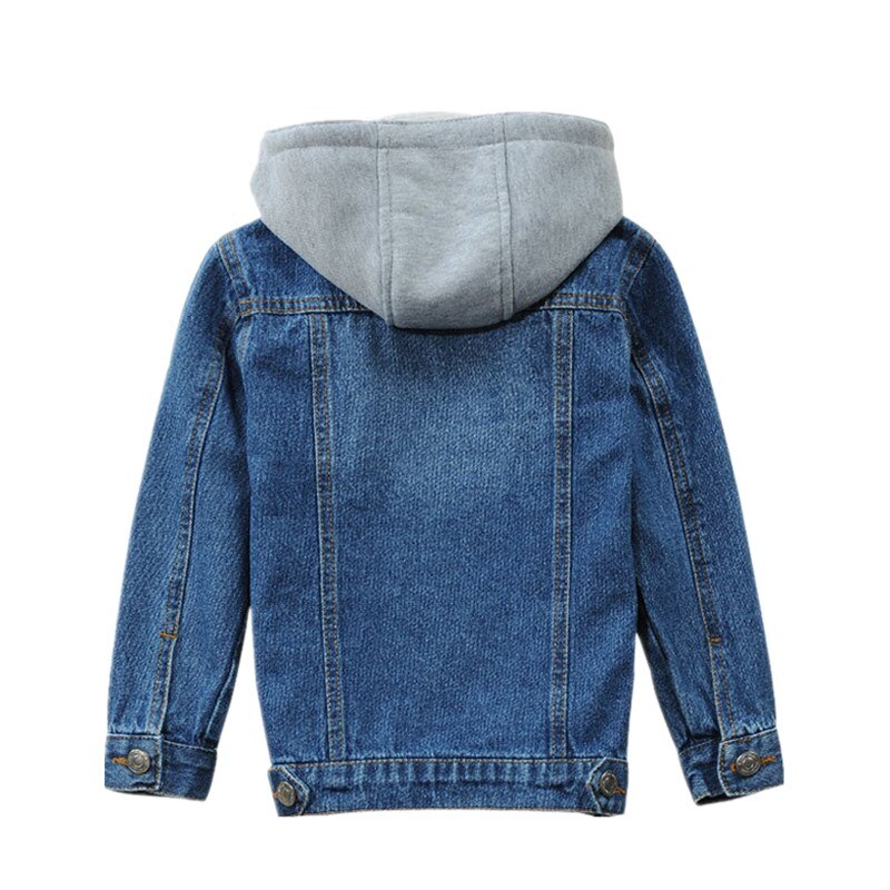 Kids Jean Jacket Spring/Autumn Brand Children Hooded Denim Coat For Boys Girls 2-14 Years Outerwear LM074