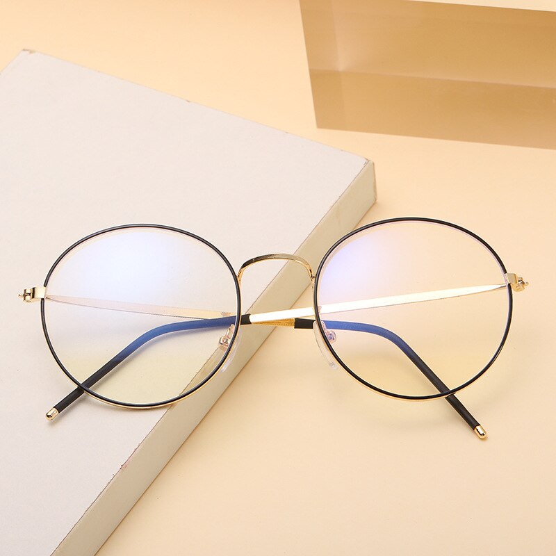 1PCs Women Men Metal Vintage Round Glasses Oversized Glasses Frame Optical Eyeglass Frame Spectacles Eyeglasses