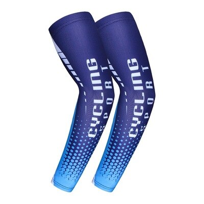 1 paar Sommer Cooling Arm Sleeves Abdeckung Sun UV Schutz Compression Radfahren Sleeves Für Basketball Laufen Volleyball Armbinden: Blau / XXL