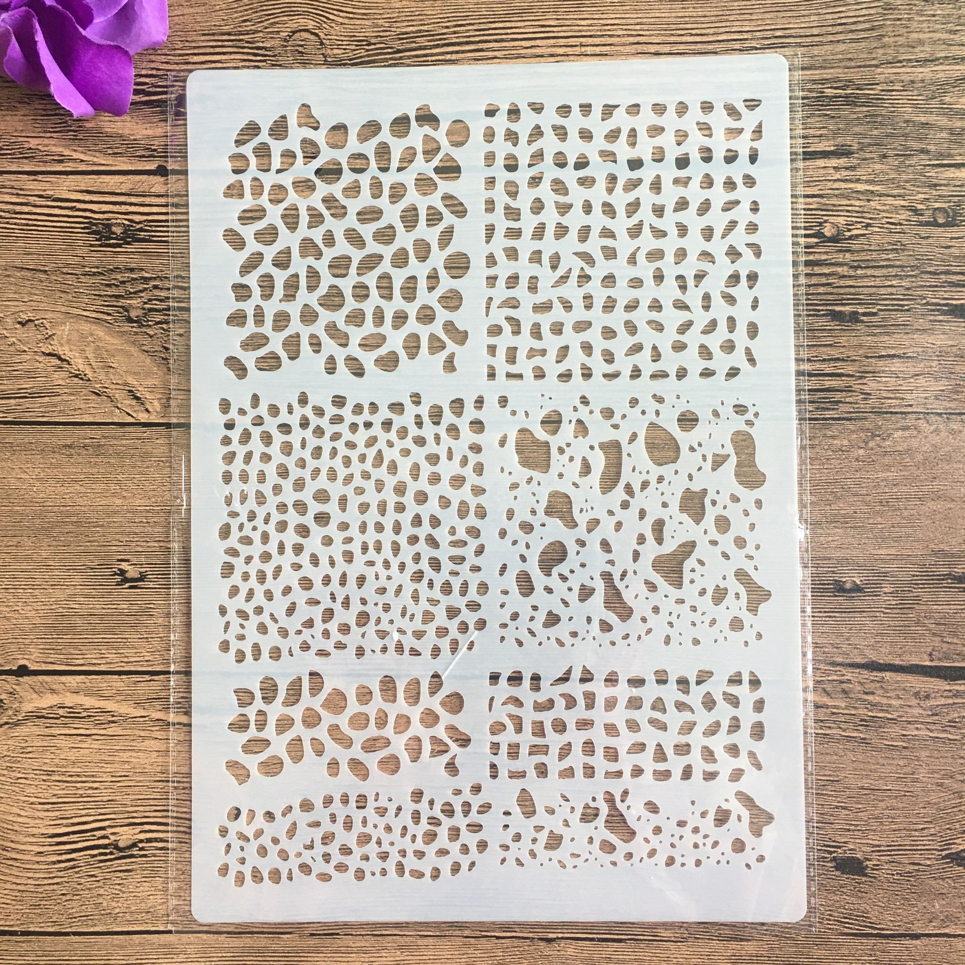 Stencil di design formato A4 per pittura murale Scrapbooking Timbro Album Decorativo Goffratura Carta artigianale Stencil quadrati in mattoni fai-da-te: Grigio