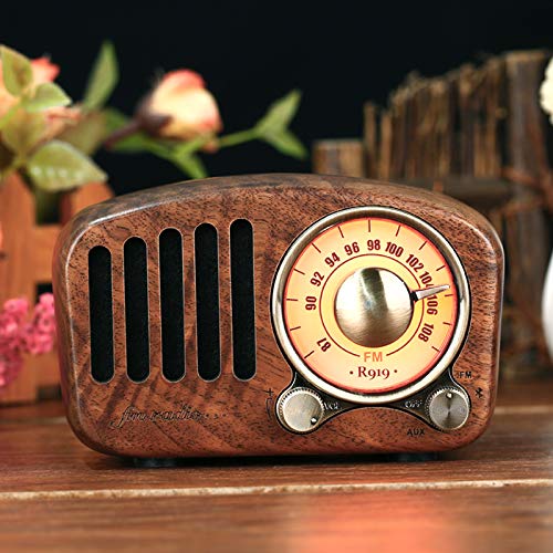 R919 Klassische retro Radio empfänger tragbare Mini Holz FM SD MP3 Radio Stereo Bluetooth Radio Lautsprecher AUX USB Aufladbare Radio: Walnutwood
