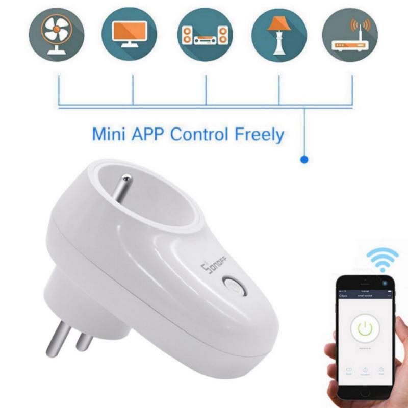 Itead sonoff s26 versão da ue wi fi casa inteligente sem fio soquete app controle remoto via ewelink trabalho com alexa google casa ifttt