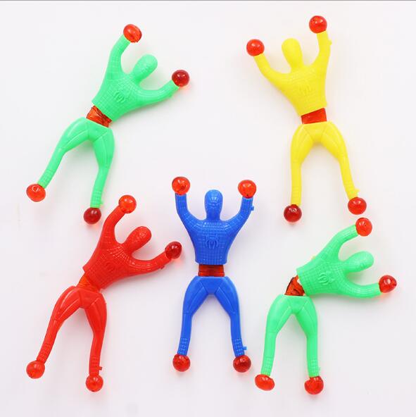 5/10/25Pcs/lot Plastic Funny Flexible Climb Men Booth climber Children&#39;s classic toys Sticky palm toys Sticky Wall Toy