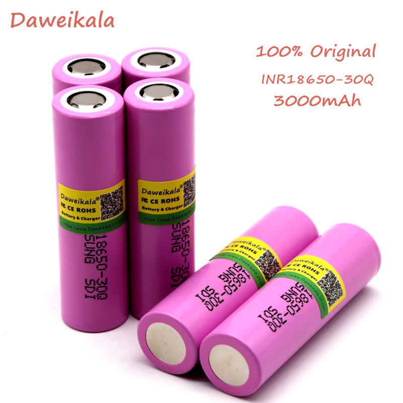 Daweikala Originele Voor Samsung 18650 Batterij 3000 Mah INR18650 - 30Q 20A Li Ion Oplaadbare Batterij Voor Elektronische Cigare