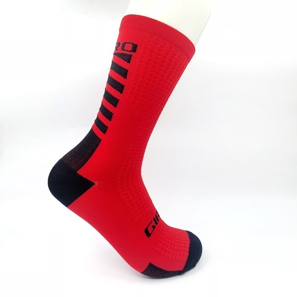 Cycling socks Men Women Coolmax Cycling Socks Breathable Basketball Running Football Socks: Red